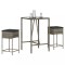 vidaXL Set mobilier bar de gradina, cu perne, 3 piese, gri, poliratan