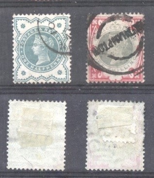 Great Britain 1900 Queen Victoria Mi.100-101 used AM.283 foto