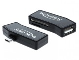 Cititor de carduri micro USB 2.0 OTG + USB tip A M, Delock 91730