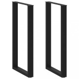 VidaXL Picioare de masă de bar &icirc;n formă de U, 2 buc., negru, 60 x (110-111) cm, oțel 4013248