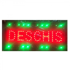 Reclama Luminoasa LED Deschis 50x25cm Rosu Verde foto