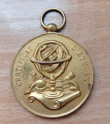 Medalie Certificat d&amp;#039;etudes, Alfortville 1895 - Franta, 40 mm foto