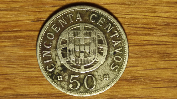 Angola portugheza - moneda de colectie rara - 50 centavos 1927 - valoare mare !