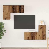 vidaXL Set comodă TV cu raft Pe perete cu depozitare cu ușă 4 pcs Lemn vechi 60 x 30 x 30 cm