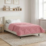 vidaXL Duvet de iarnă Roz 135 x 200 cm Microfibră și fleece Teddy 42026342