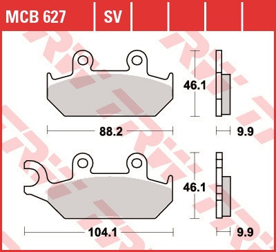 Set placute frana fata TRW MCB627SV - Yamaha XT 600 EH (90-03) - XT 600 EN (90-95) XT 600 KH (91-95) - XT 660 Tenere (91-98) foto