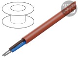 Cablu SiHF-J 2x1,5mm2 Cu litat silicon roşu -60&deg; p&acirc;nă la 180&deg;C