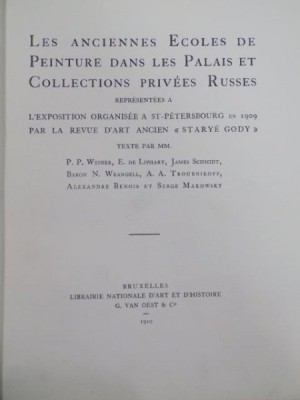 Les Anciennes Ecoles de Painture dans le palais et collections privees Russes, Bruxelles, 1910 foto