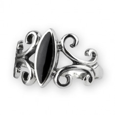 Inel argint Ornament negru cu onix (Marime inele - EU: 58 - diametru 18.5 mm)