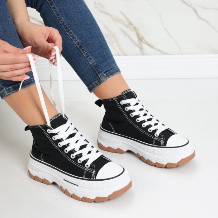Sneakers dama negri din textil Faye, 37