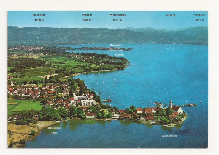 SG4 - Carte Postala-Germania, Halbinsel Wasserburg im Bodensee, Circulata 1997