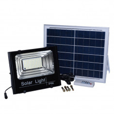 Proiector LED cu panou solar, 60W, telecomanda inclusa foto