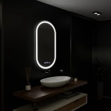 Oglinda LED Senzor MotionGlow Zaffiro cu functie Dezaburire Termometru Ceas 50x80 cm Lumina Rece Calda Neutra, Dimabila, Oem