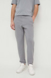 Armani Exchange pantaloni de trening din bumbac culoarea gri, neted