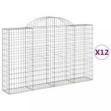 Cumpara ieftin Cosuri gabion arcuite 12 buc, 200x30x120/140cm, fier galvanizat