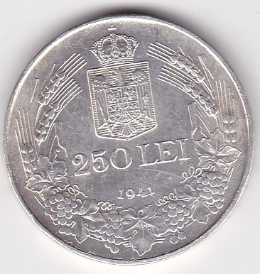 ROMANIA 250 LEI 1941 TPT foto