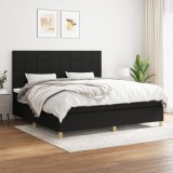 Cumpara ieftin Pat box spring cu saltea, negru, 200x200 cm, textil