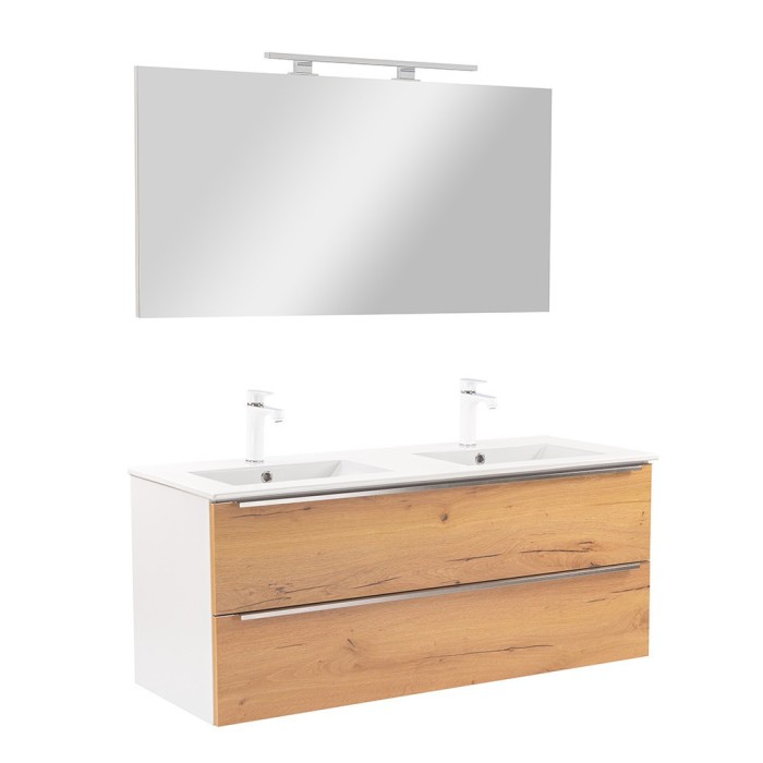 Mobilier complet de baie Vario Trim 120, stejar alb