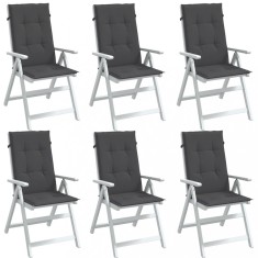 vidaXL Perne scaun cu spătar &icirc;nalt, 6 buc. antracit 120x50x4 cm textil 4002411