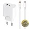 Incarcator Retea Cu Cablu Lightning MaXlife MXTC-06-20AC 20W 3A 1 x USB-A - 1 x USB-C Alb