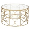 Masa cafea Atmosphera Artifice rotunda, sticla si metal, 71x41 cm, auriu