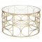 Masa cafea Atmosphera Artifice rotunda, sticla si metal, 71x41 cm, auriu