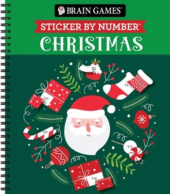 Brain Games - Sticker by Number: Christmas (28 Images to Sticker - Santa Cover - Bind Up) foto