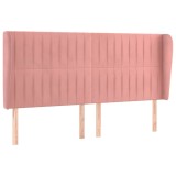 Cumpara ieftin Tablie de pat cu aripioare, roz, 163x23x118/128 cm, catifea