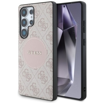 Husa pentru Samsung Galaxy S25 Ultra - Guess 4G Circle Classic Logo MagSafe (GUHMS25LP4PGRSGP) - Pink foto