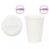 vidaXL Cești de cafea din h&acirc;rtie cu capace 1000 buc 12 oz 300 ml