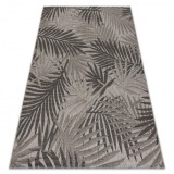 Covor sisal Floorlux 20504 Frunze argintiu si negru Junglă, 140x200 cm