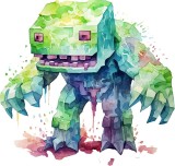 Sticker decorativ, Minecraft, Verde, 1376STK-13