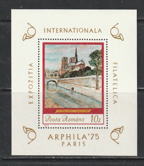 Romania 1975 - #883 Expozitia Filatelica Intrernationala &quot;Arphila 75&quot; S/S 1v MNH