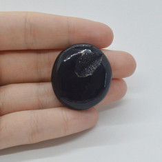 Cabochon agat negru druzy 32x29x8mm c79