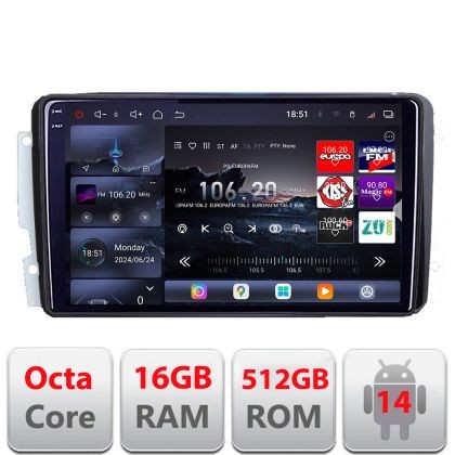 Navigatie Mercedes C 2001-2004 CLK G 2004-2006 Edotec Kit-171 8 core QLED 2K 16+512 360 Android Waze USB Navigatie Internet Youtube Radio CarStore Tec