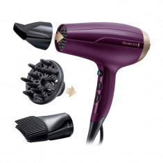 Uscator de par Remington D5219, 2300W, temperatura in 3 nivele, 2 viteze, 3 atasamente, Protectie la supraincalzire, Violet