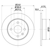 Disc frana OPEL ASTRA H (L48) (2004 - 2016) KRIEGER 0950004275