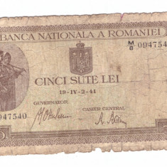 Bancnota 500 lei 19 aprilie 1941, circulata, uzata