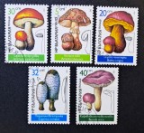 Ciuperci - Bulgaria 1987 - Set 5 Timbre Individuale Floră &amp; Ciuperci (Ștampilat / CTO) CP1_II