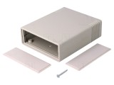 Carcasă ABS gri cu panou 91x111x35mm