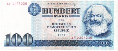 Germania DDR RDG 100 Mark 1975 Seria AF 2305235 foto