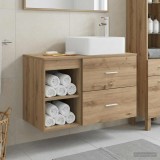 Cumpara ieftin Set dulap baie 2 buc. Stejar Artizanal 79,5 x 41 x 80 cm