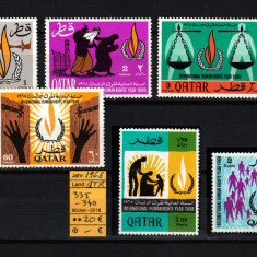 Timbre Arabia, Qatar, 1968 | "Anul Drepturilor Omului" - Carta ONU | MNH | aph