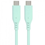 Cablu USB 2.0 type C 60W T-T 1.5m silicon Turcoaz, ku31sa15t