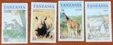 TANZANIA-FAUNA AFRICANA -SET 4VAL,-NESTAMP-MNHVezi-Scan