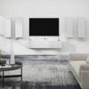VidaXL Set dulap TV, 6 piese, alb, lemn prelucrat