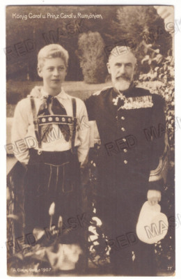 3658 - King CAROL I, Prince Carol II, Royalty, Regale - old postcard - unused foto