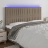 VidaXL Tăblie de pat cu LED, gri taupe, 160x5x118/128 cm, textil