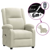 Cumpara ieftin Fotoliu rabatabil electric, crem, catifea