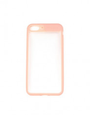 Carcasa iphone 7Plus/8Plus Pami Light Orange (spate transparent cu margini cauciucate) foto